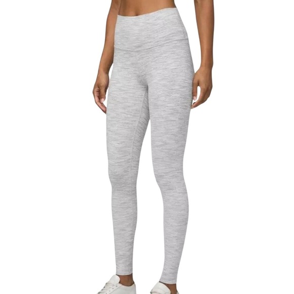 lululemon athletica Pants - Lululemon High Rise Align Leggings Gray and White Size 4